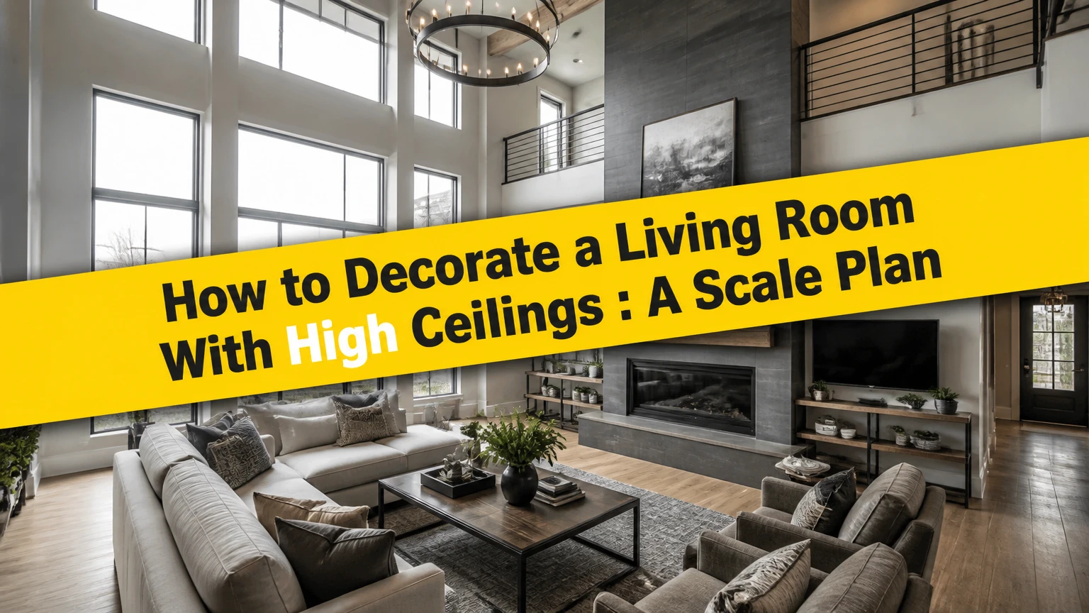 how to decorate a living room with high ceilings