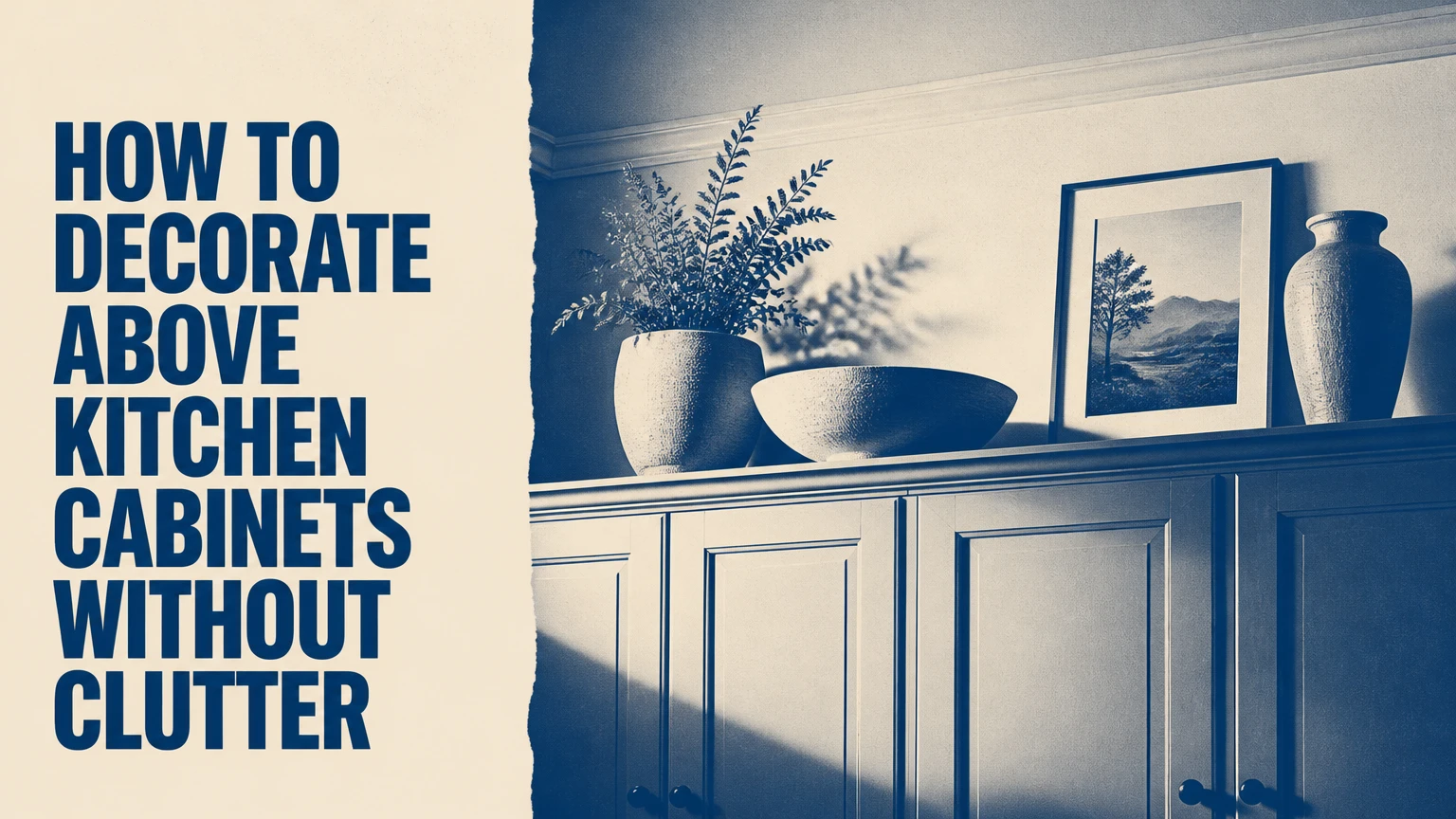 how to decorate above kitchen cabinets