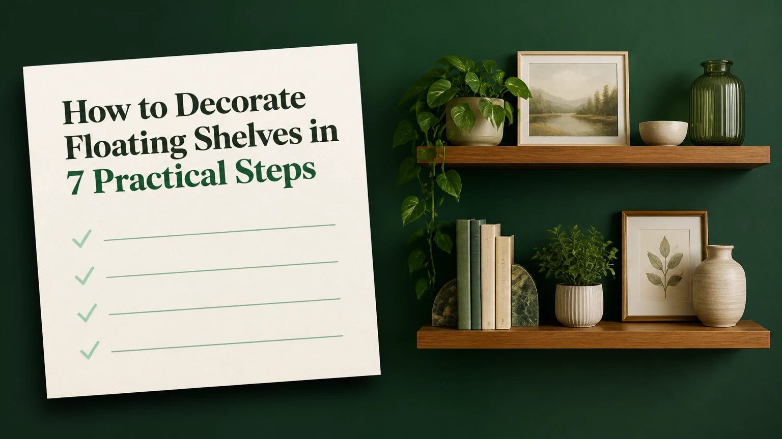 how to decorate floating shelves